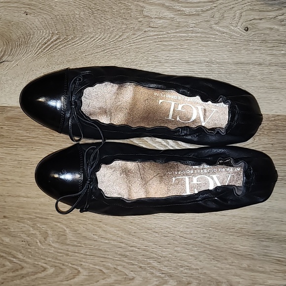 AGL BLACK MADE IN ITALY REAL LEATHER BALLET FLATS EUC EU39 - Picture 5 of 11